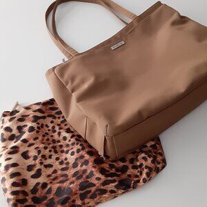 Simply Go Camel Nylon bag with bonus cheetah print insert